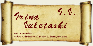 Irina Vuletaški vizit kartica